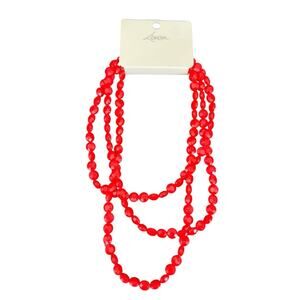 Lovisa red beaded multistrand necklace NWT